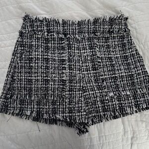Forever 21 Black and White High Waist Tweed Shorts